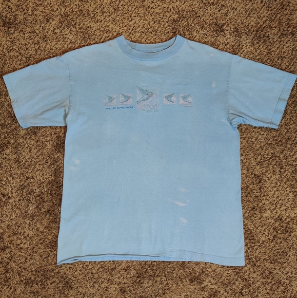 Vintage Gorpcore Shirt Large XL Palm Springs Hummingbirds Nature Distressed Bird - Picture 10 of 12